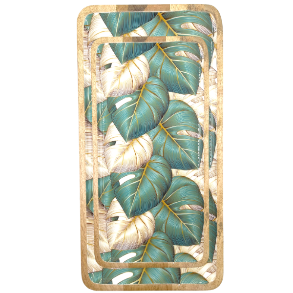 Plateau rectangulaire en manguier laqué