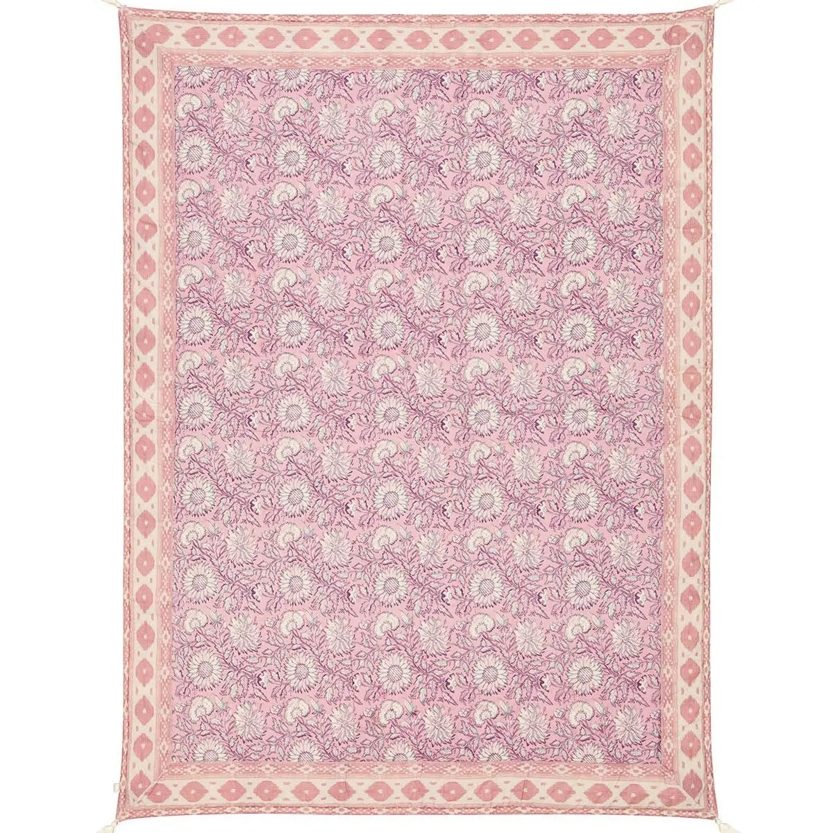 Courtepointe réversible Rose/Lilas