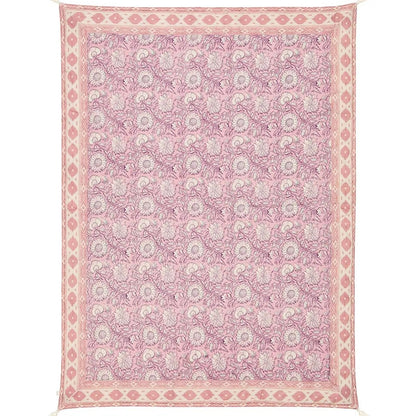 Courtepointe réversible Rose/Lilas