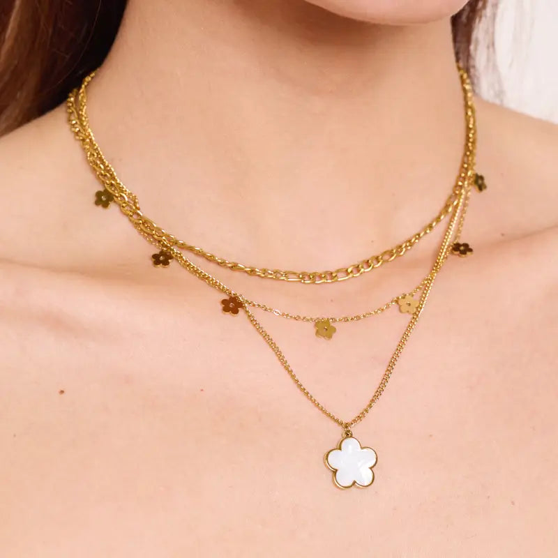 Collier triple rang FLEURS