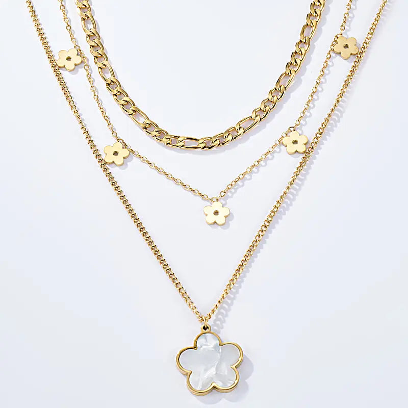 Collier triple rang FLEURS