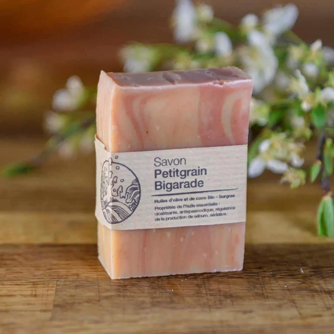Pain de Savon décoré - Petitgrain Bigarade