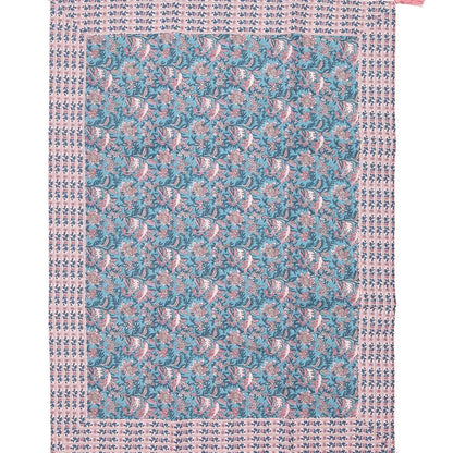 Courtepointe réversible Turquoise/Rose