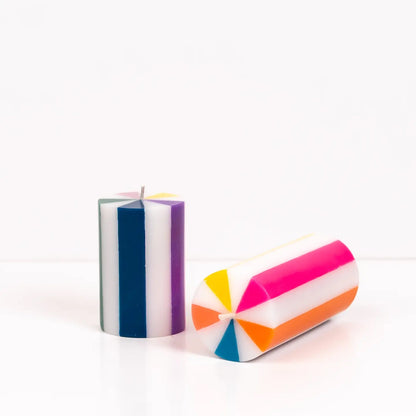 Bougie Pilier Rayée (S)