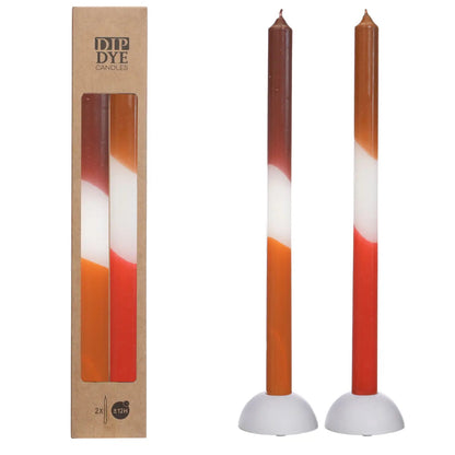 Bougie dégradée tricolore (lot de 2)