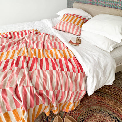 Couverture en coton jacquard