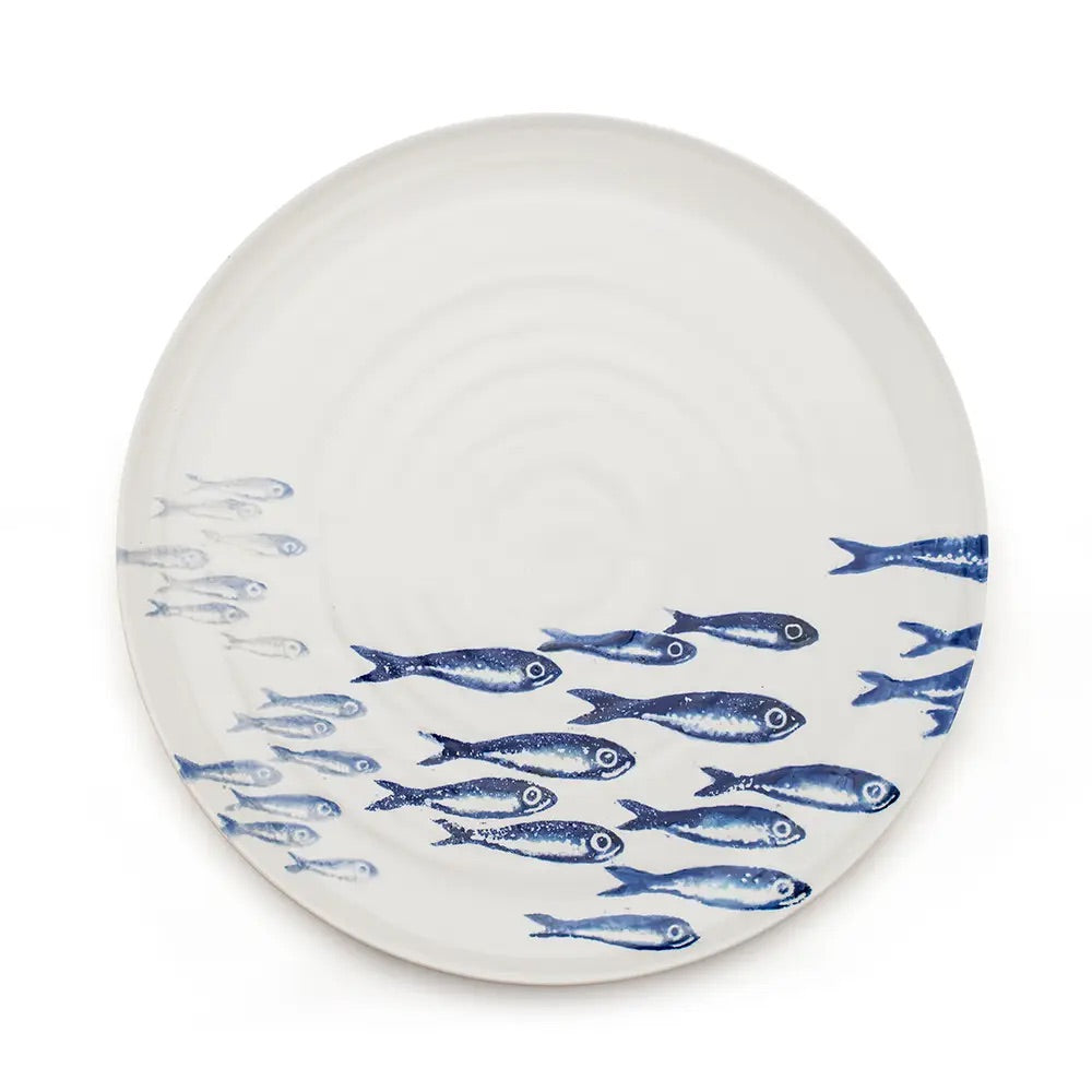 Plat rond de service BANC DE POISSONS