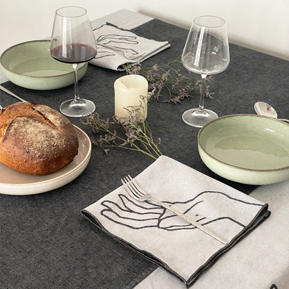 Serviette de table réversible en jacquard