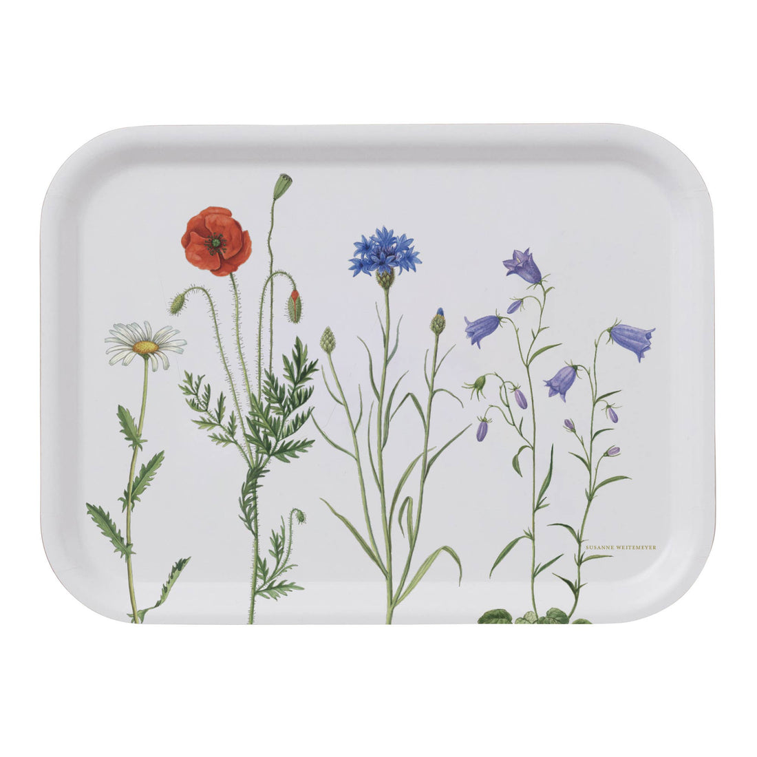 Plateau rectangulaire &quot;HAIE DE FLEURS&quot; 20x27cm