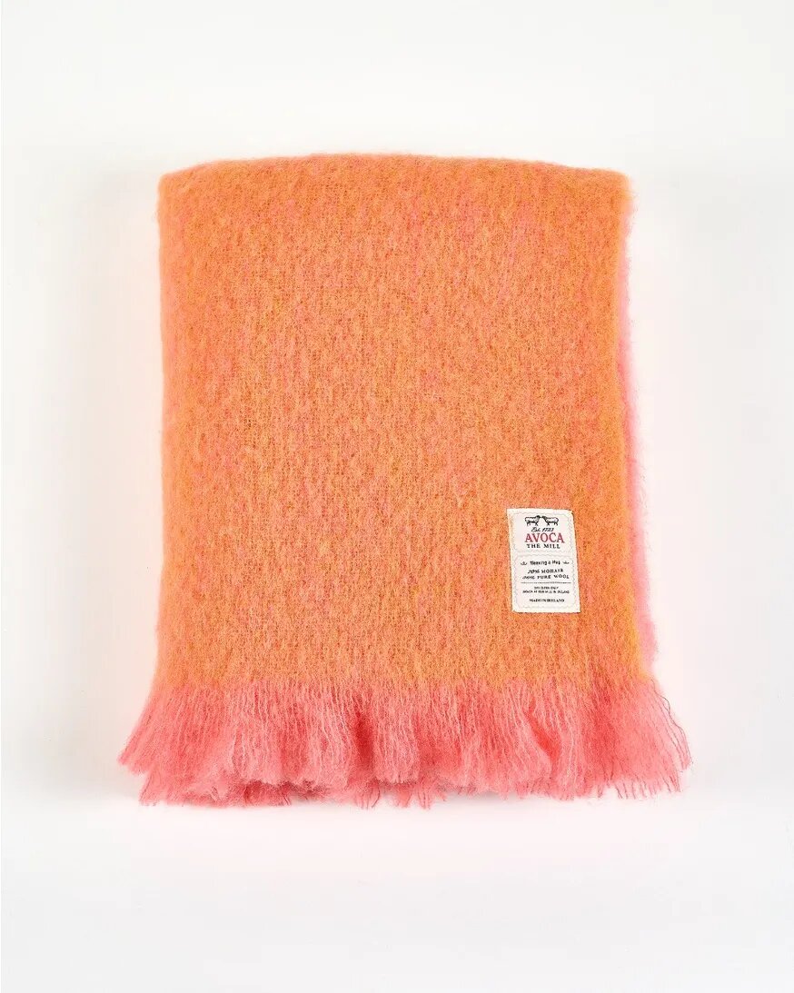 Plaid Irlandais Mohair - Pamplemousse rose