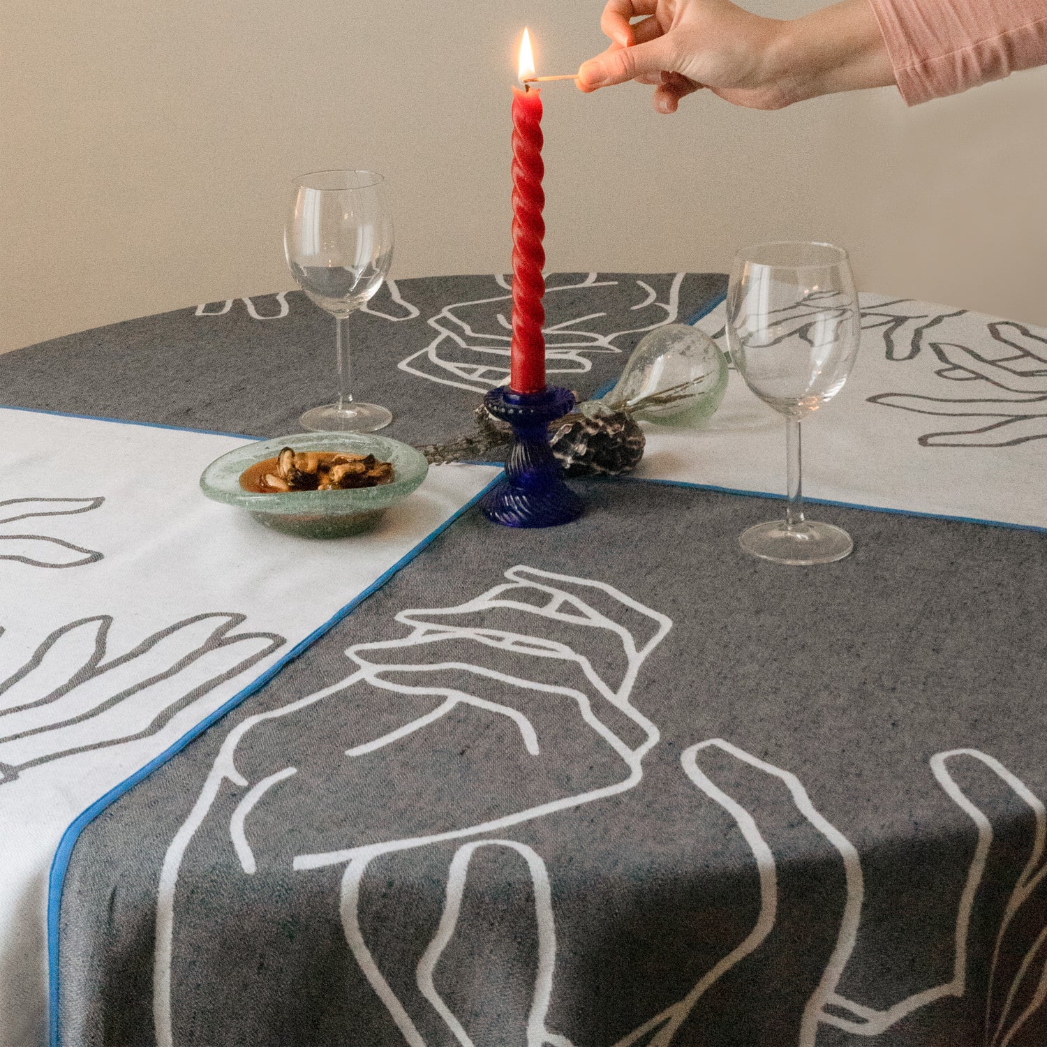 Nappe réversible en jacquard