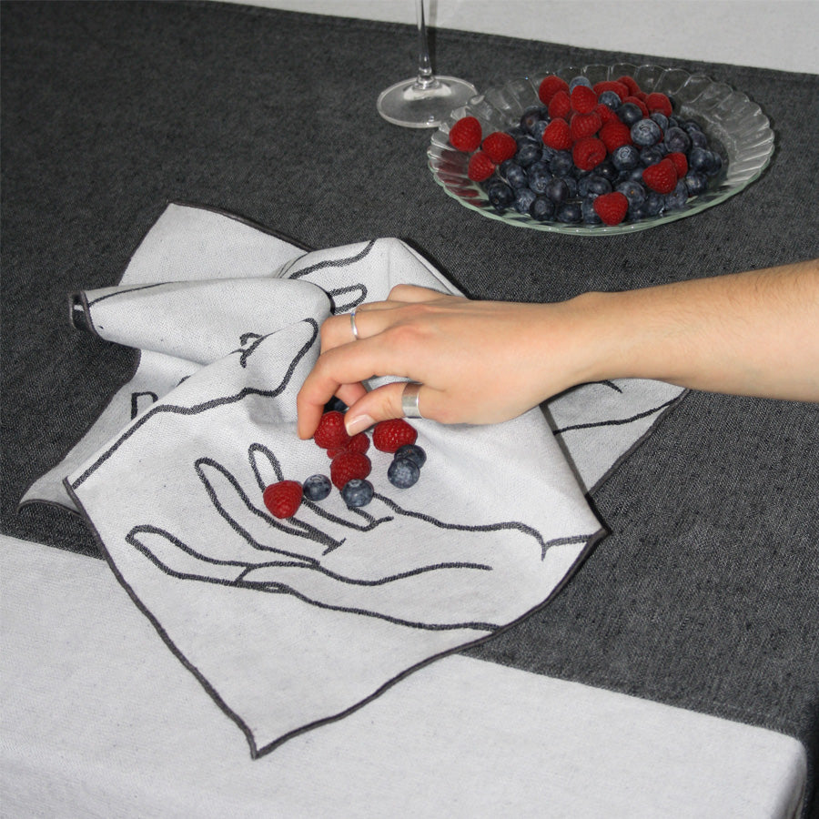 Serviette de table réversible en jacquard