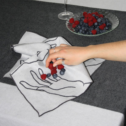 Serviette de table réversible en jacquard