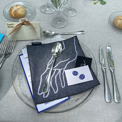 Serviette cocktail réversible en jacquard (Set de 4)