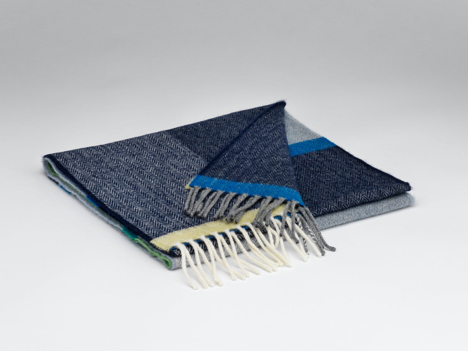 Echarpe carreaux vert/gris fumé
