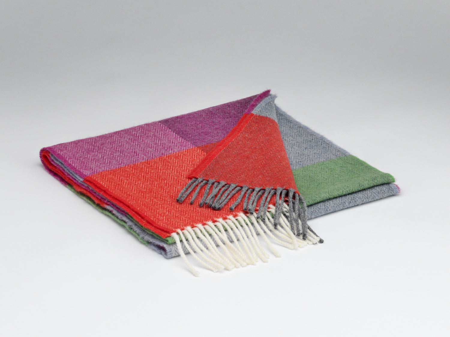 Echarpe carreaux rouge/gris//vert