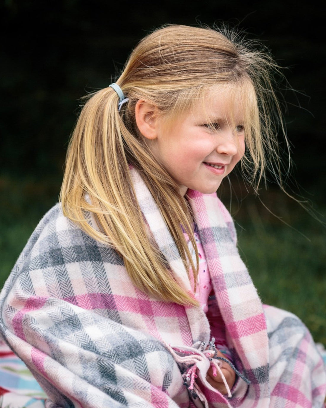 Plaid enfant Lambswool - Candy Pink