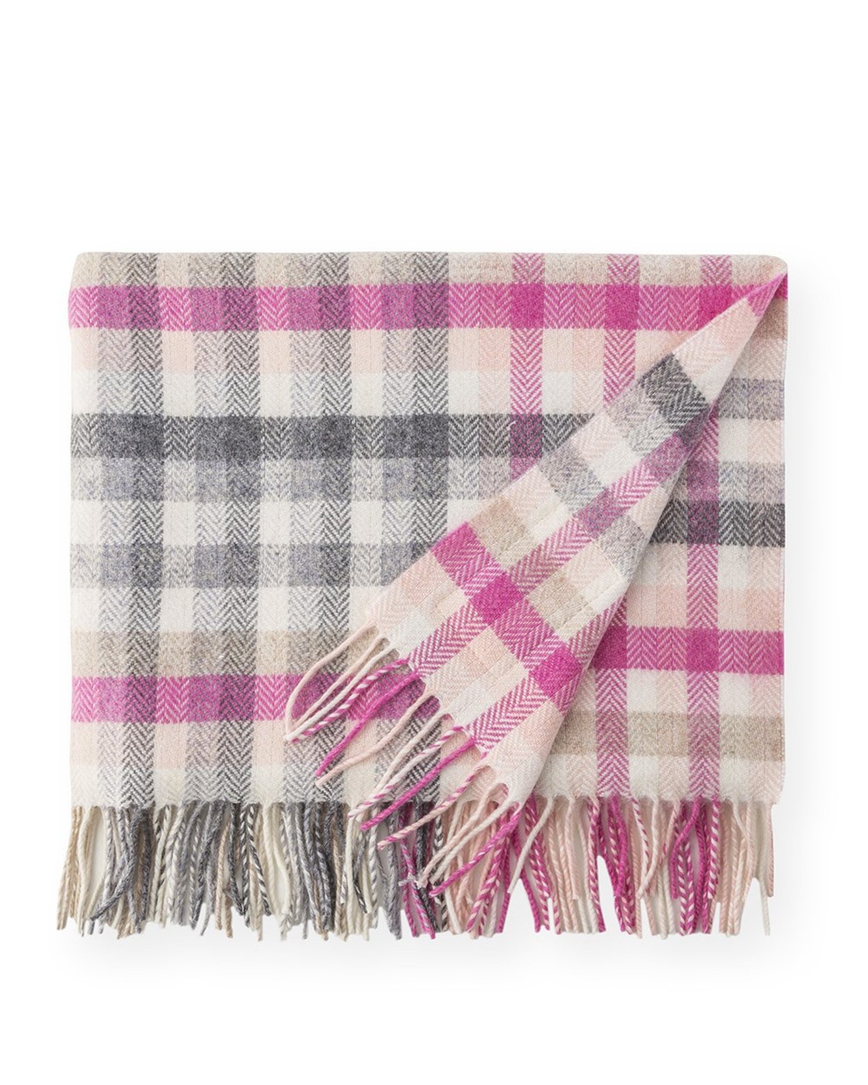 Plaid enfant Lambswool - Candy Pink