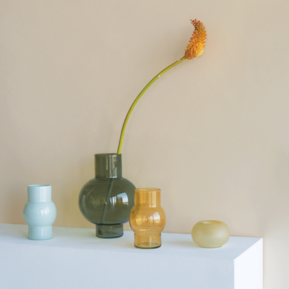 Recycled glass ball vase