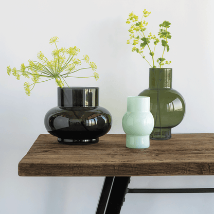 Recycled glass ball vase