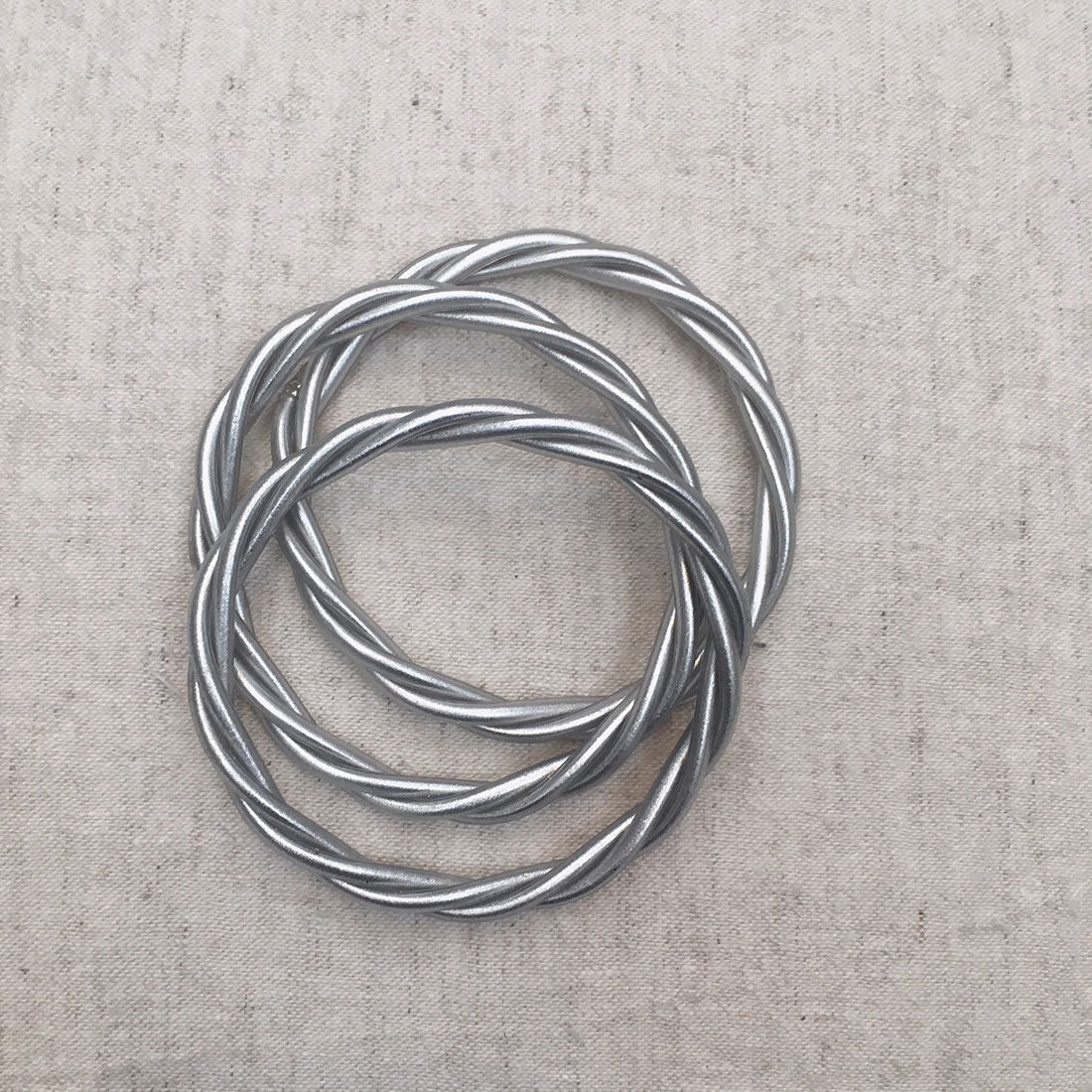 Silver Twisted Buddhist Bracelet - thin model