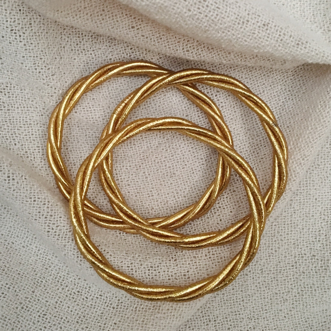 Golden Twisted Buddhist Bracelet - thick model
