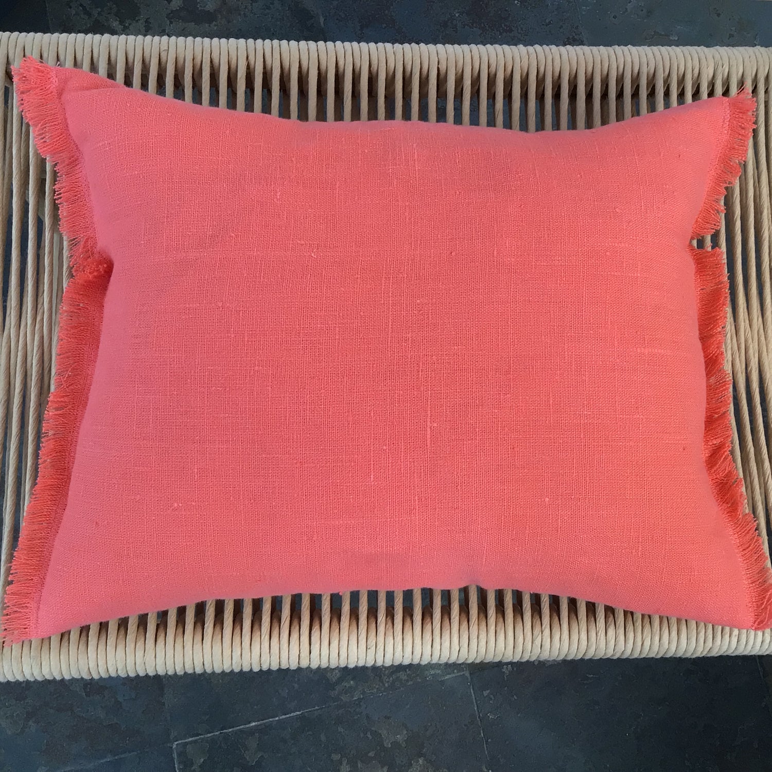 Fringed Linen Cushion